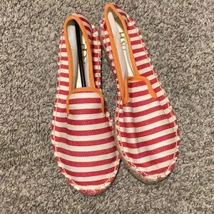 Red and White Striped Espadrilles